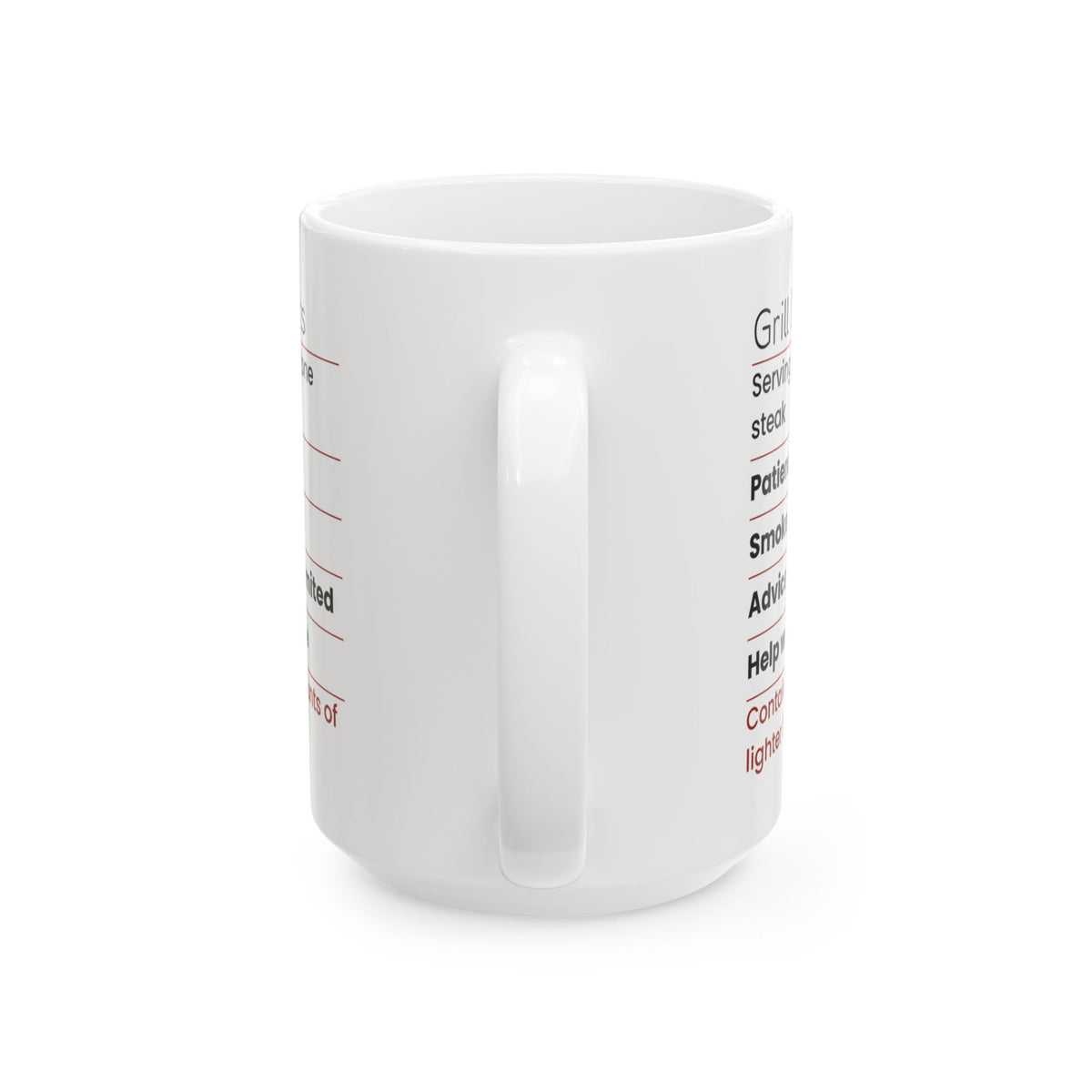 Grill Dad Nutrition Facts Coffee Mug Funny Label For Dad