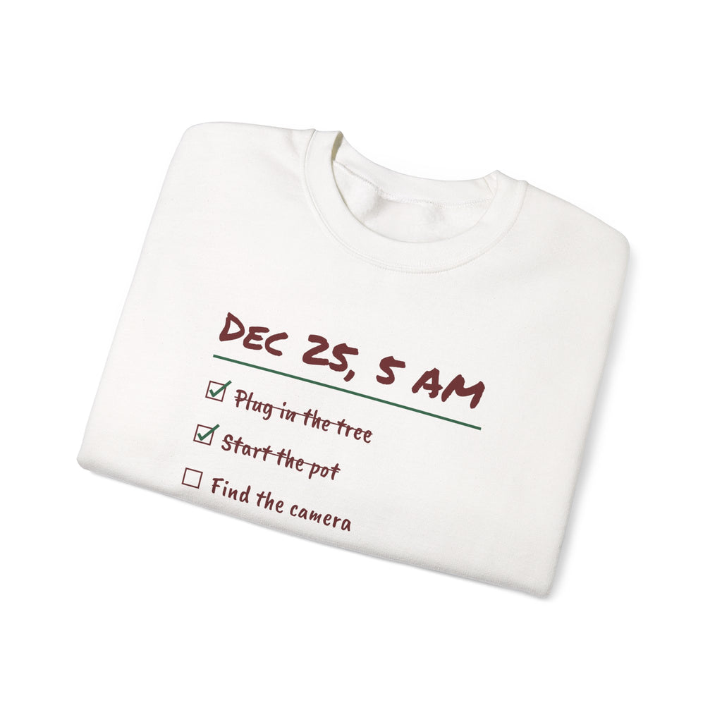 Funny Christmas Sweatshirt Plug In The Tree Start The Pot Checklist