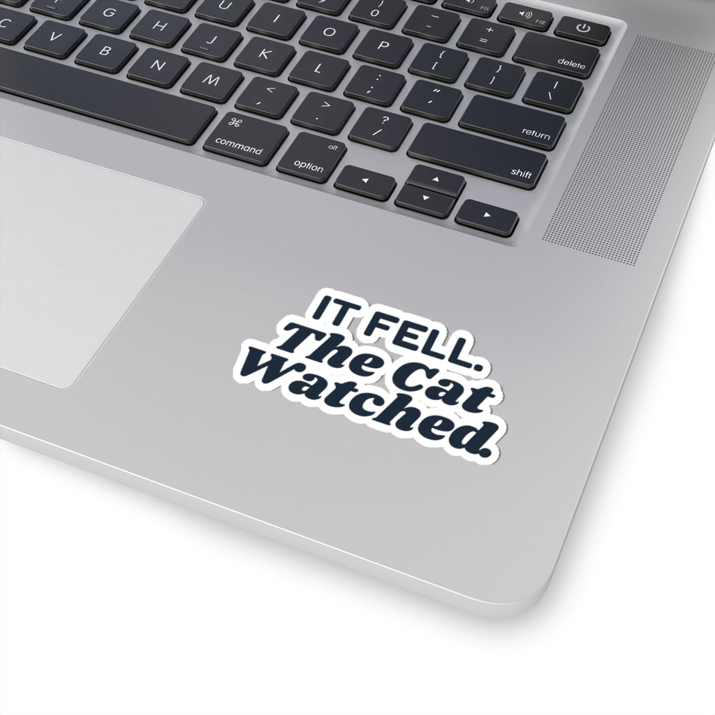 Funny Christmas Cat Sticker It Fell The Cat Watched