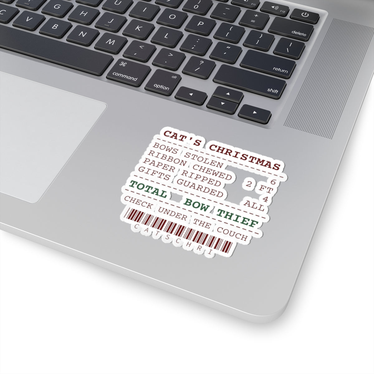 Funny Christmas Cat Sticker Bows Stolen Receipt For Cat Owners