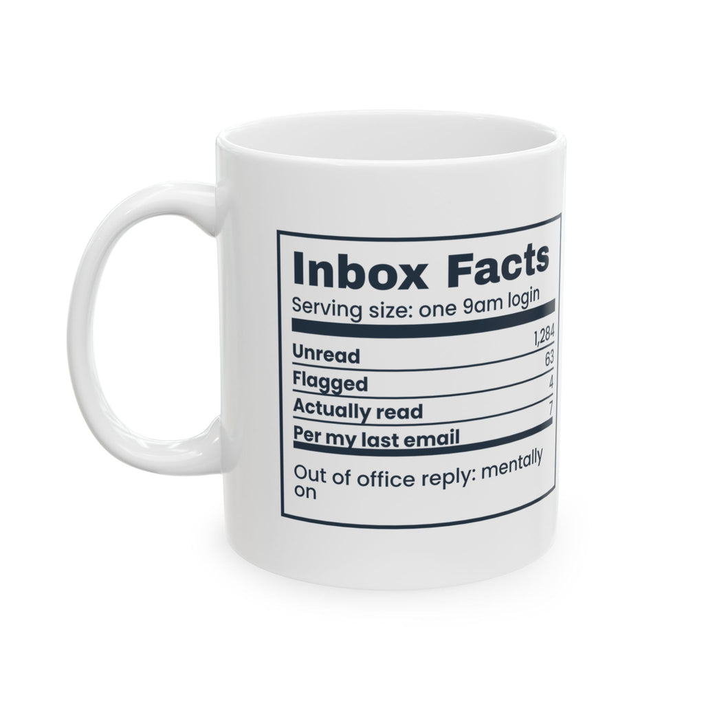 Funny Office Coffee Mug Inbox Facts Unread Count For Coworkers