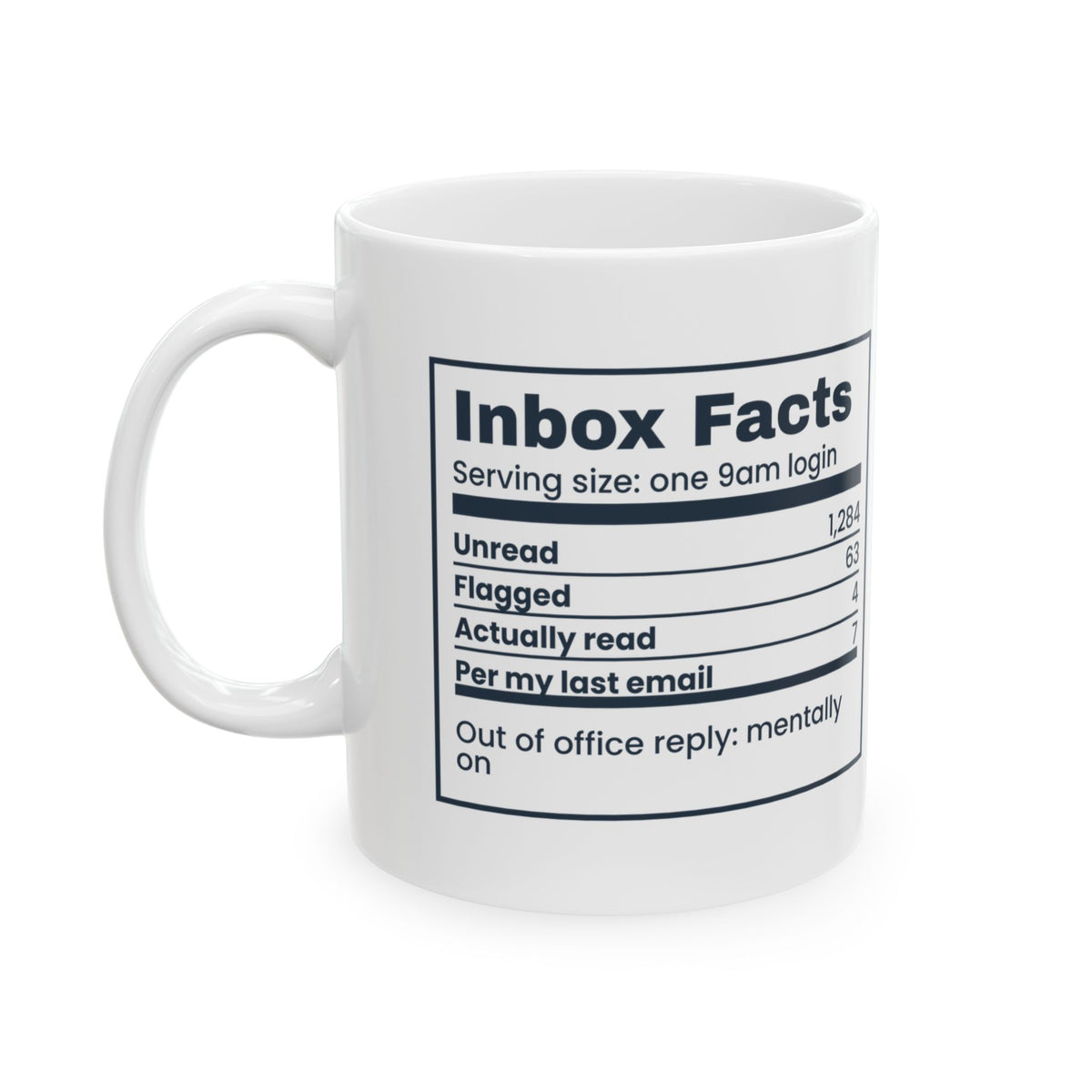 Funny Office Coffee Mug Inbox Facts Unread Count For Coworkers