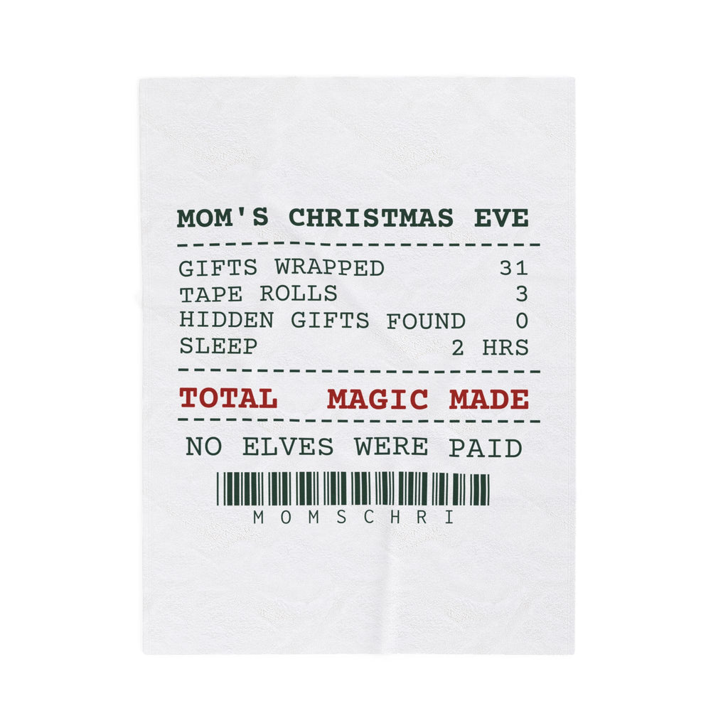 Funny Mom Christmas Throw Blanket Mom's Christmas Eve Receipt