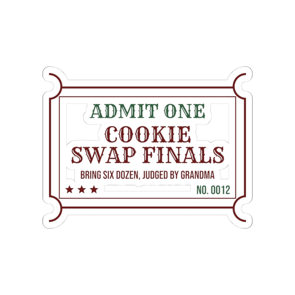 Funny Christmas Cookie Exchange Sticker Cookie Swap Finals Ticket