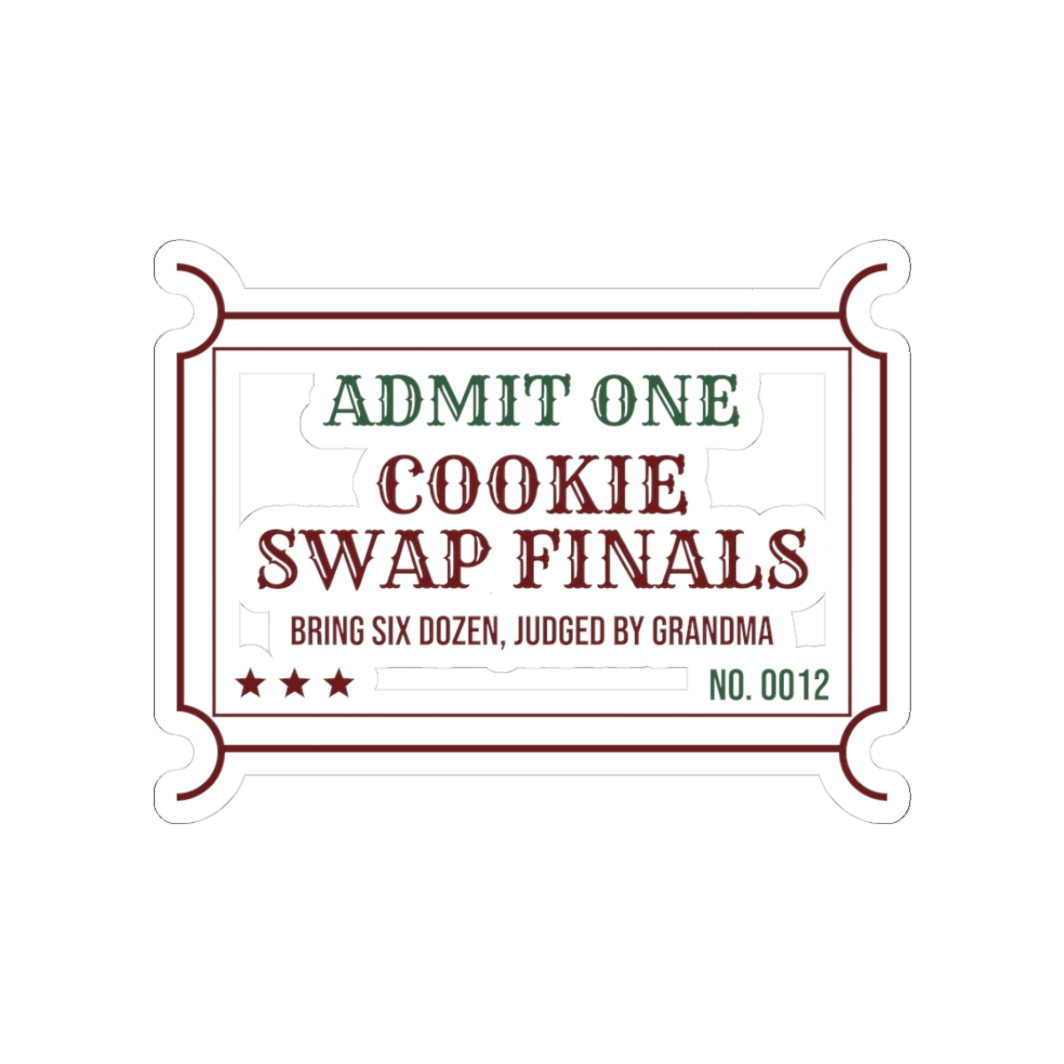 Funny Christmas Cookie Exchange Sticker Cookie Swap Finals Ticket