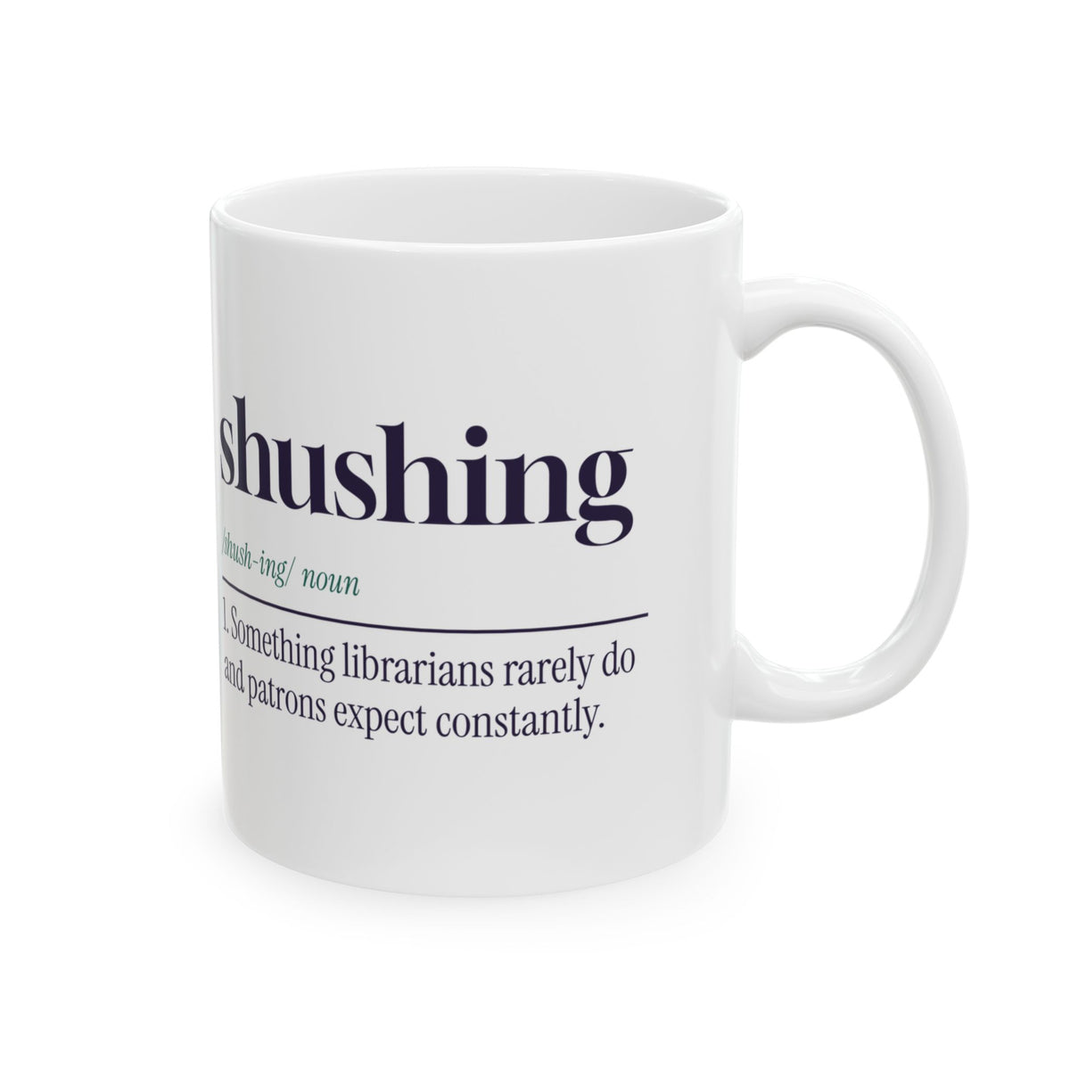 Funny Librarian Coffee Mug Shushing Dictionary Definition