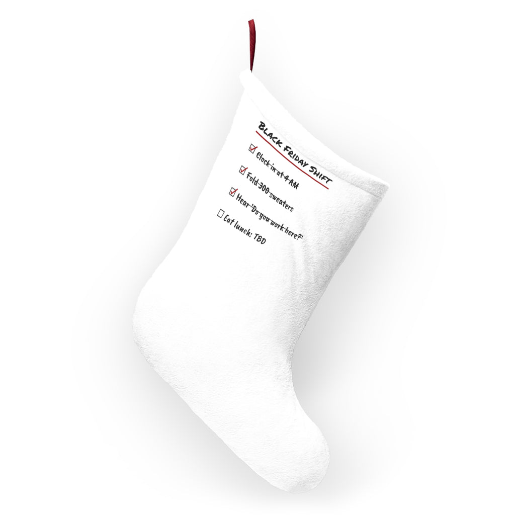 Funny Christmas Retail Christmas Stocking Black Friday Shift Checklist