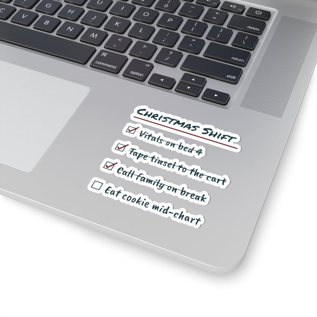 Funny Nurse Christmas Sticker Christmas Shift Checklist For Nurses
