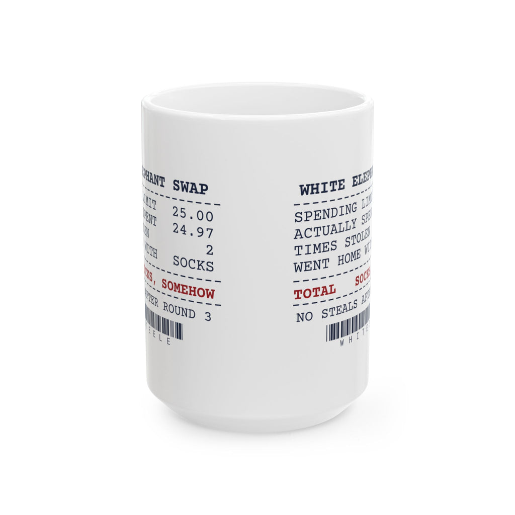 Funny White Elephant Coffee Mug Spent 24.97 Went Home With Socks