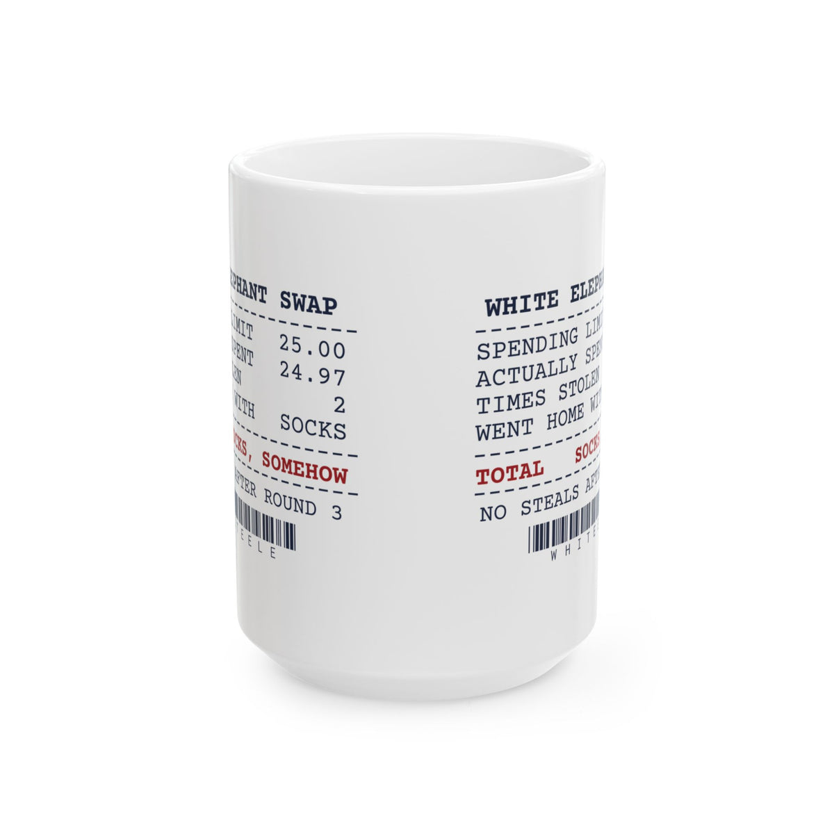 Funny White Elephant Coffee Mug Spent 24.97 Went Home With Socks