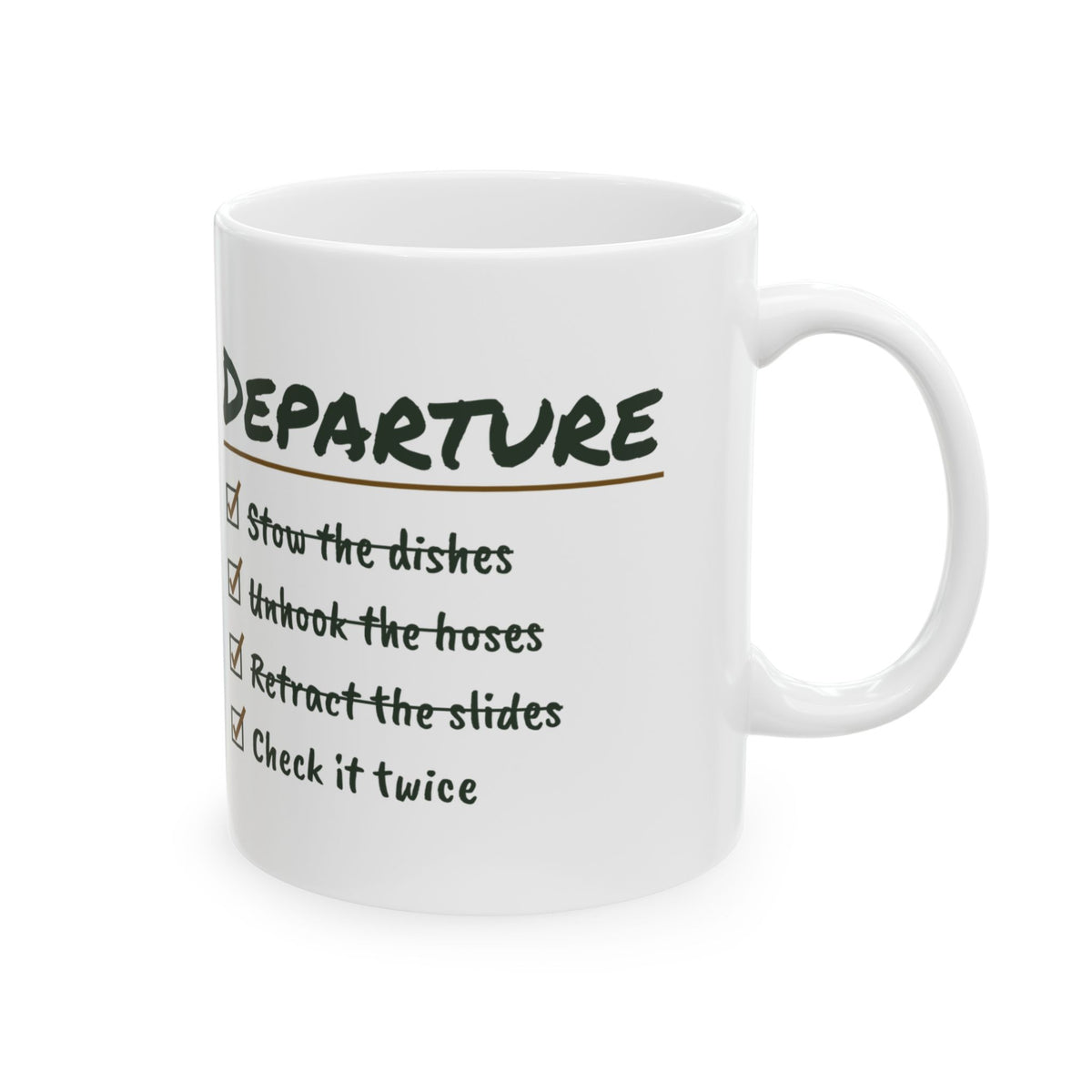 RV Coffee Mug Retract The Slides Check It Twice Departure Checklist