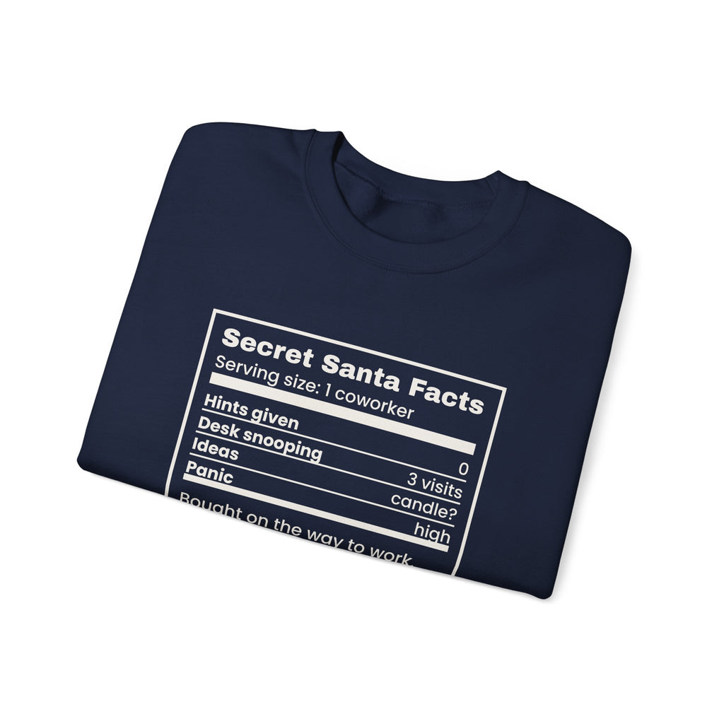 Funny Christmas Coworker Sweatshirt Secret Santa Facts Label