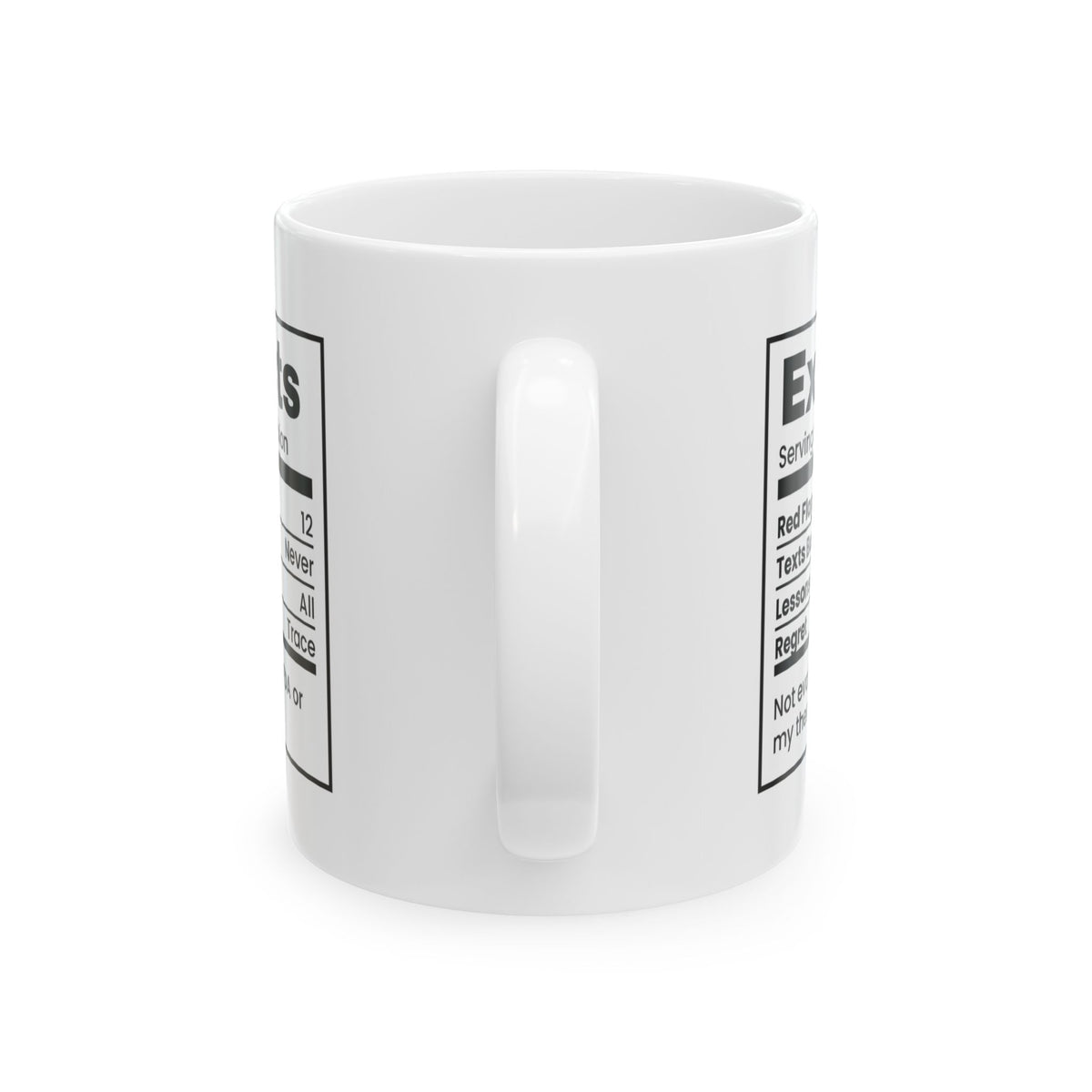 Funny Single Coffee Mug Ex Facts Label Red Flags For Her Him