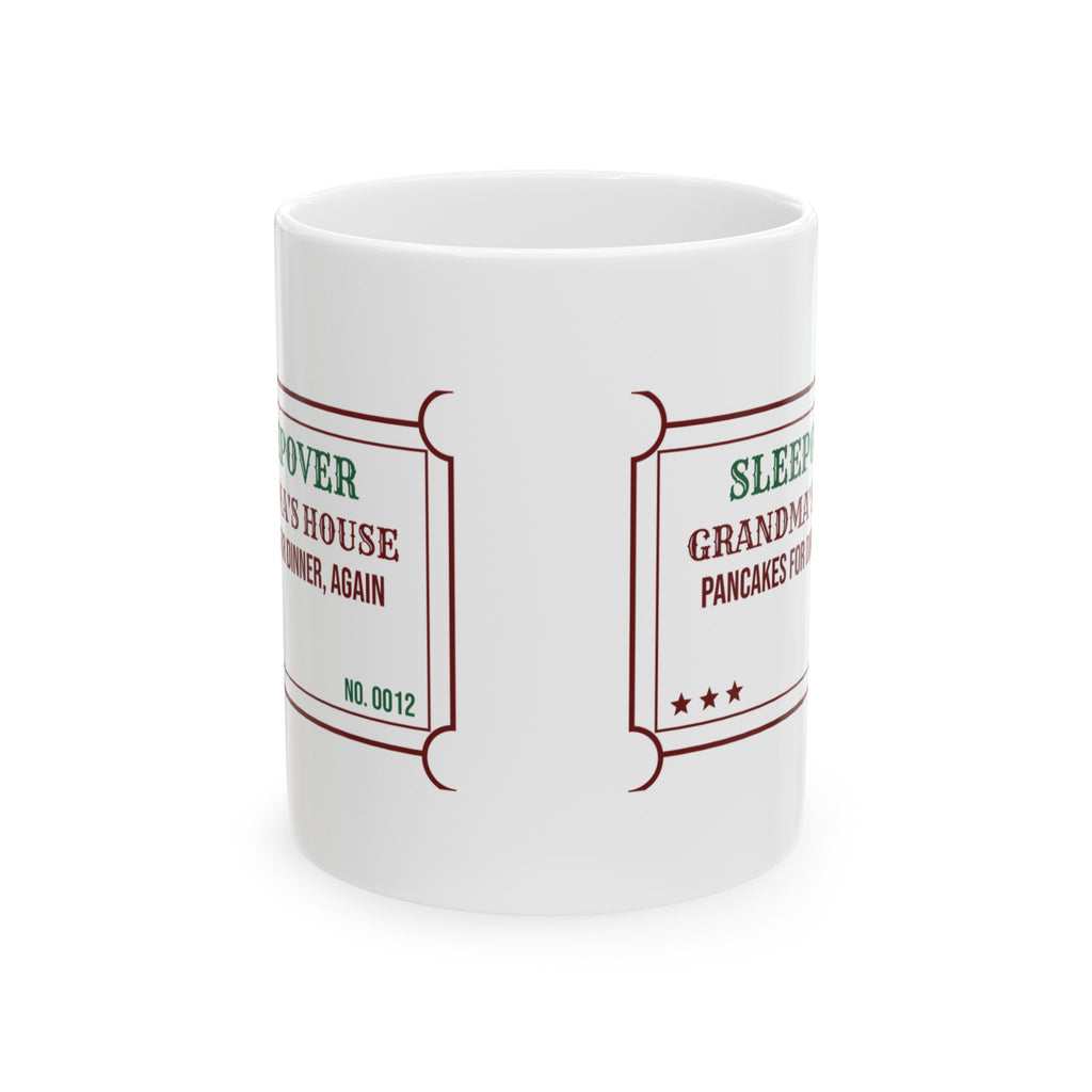 Christmas Coffee Mug Sleepover At Grandma's Pancakes For Dinner
