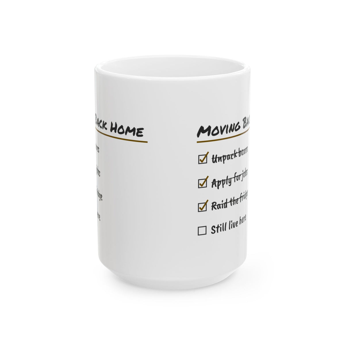 Funny Graduate Coffee Mug Moving Back Home Checklist For Grads