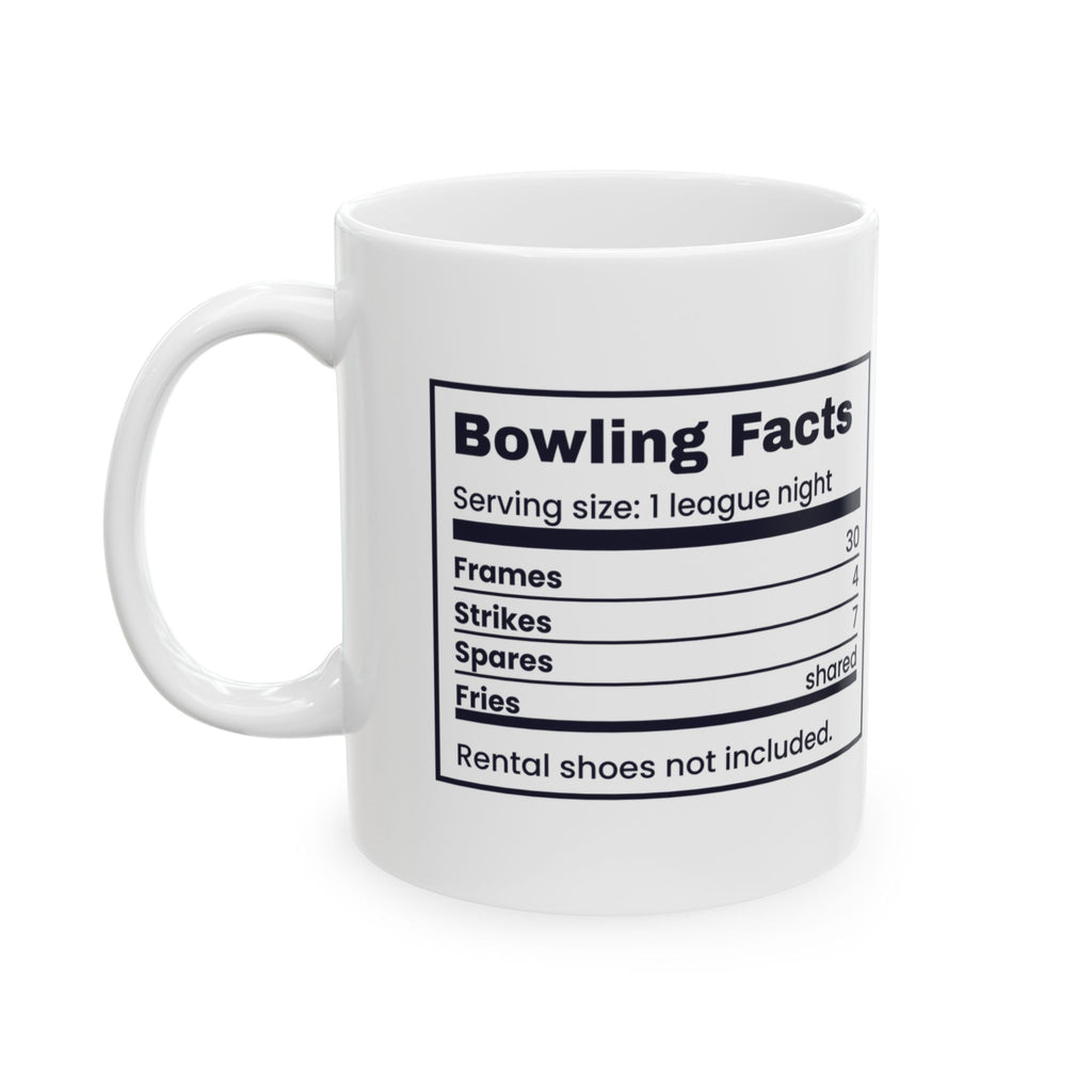 Funny Bowling Coffee Mug Bowling Facts Nutrition Label