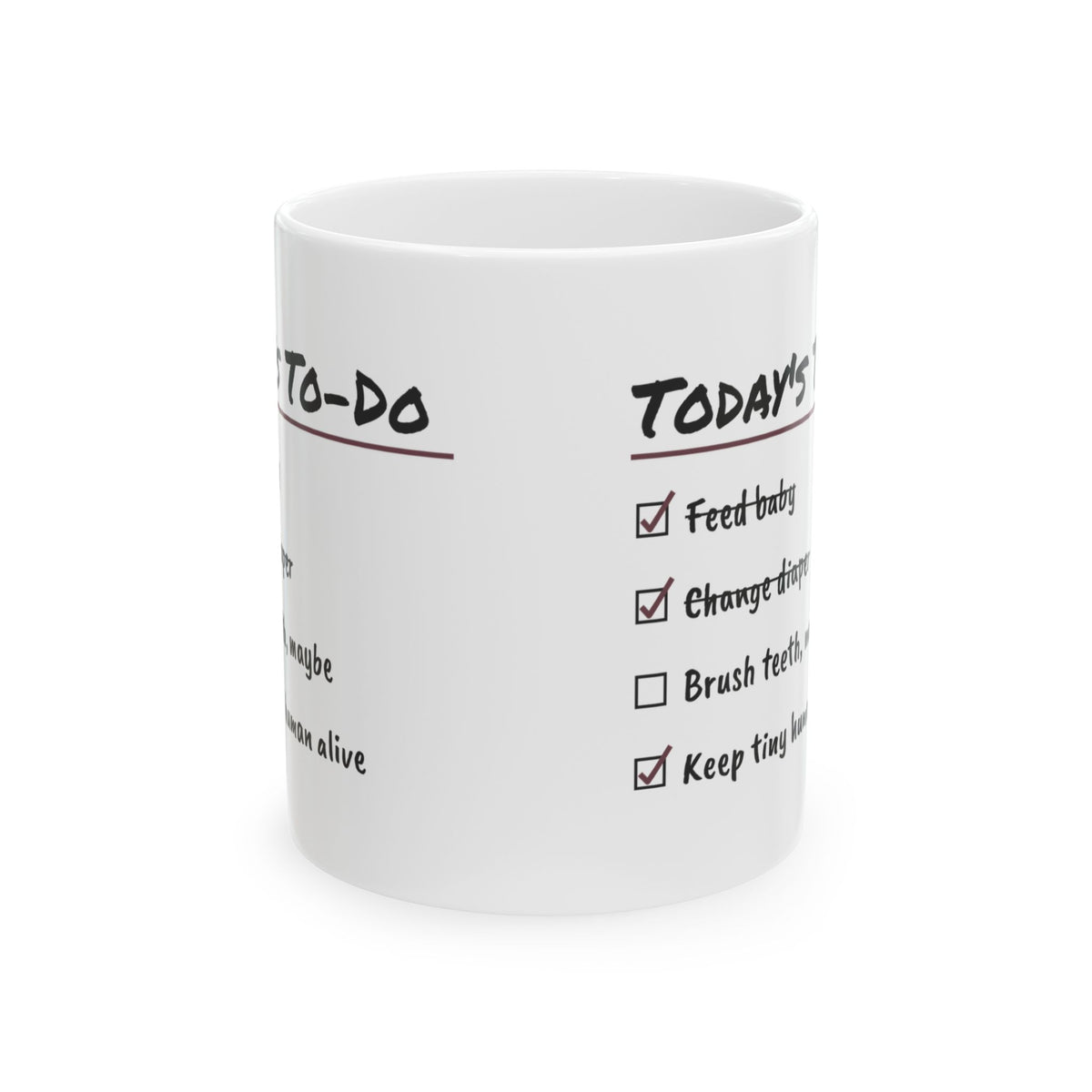 New Mom Coffee Mug Today's To-Do Checklist For First Time Moms