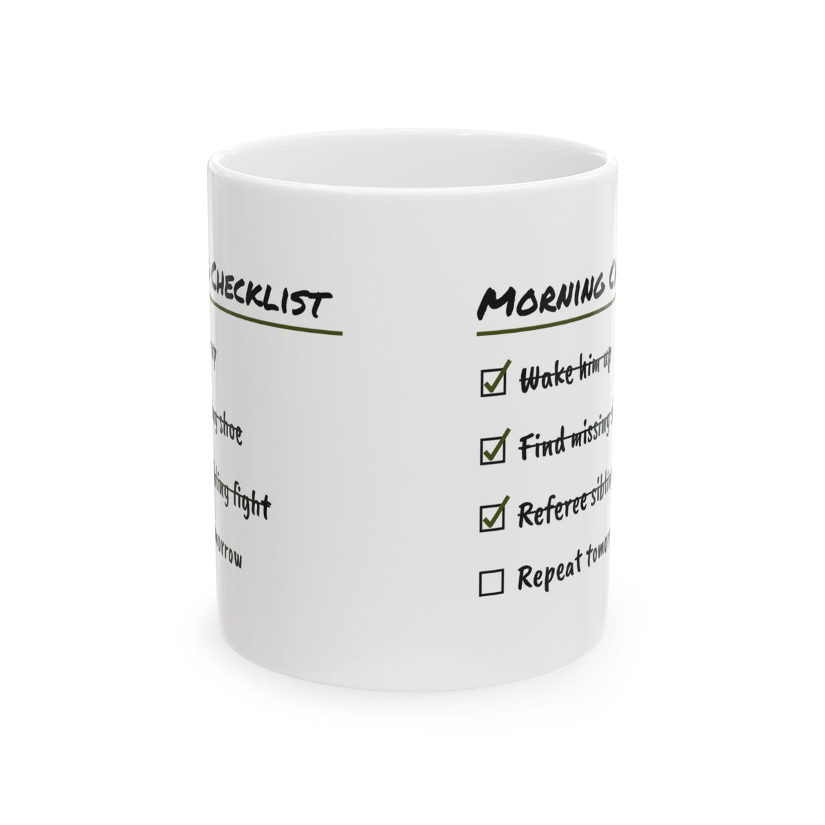 Boy Mom Coffee Mug Morning Checklist Repeat Tomorrow