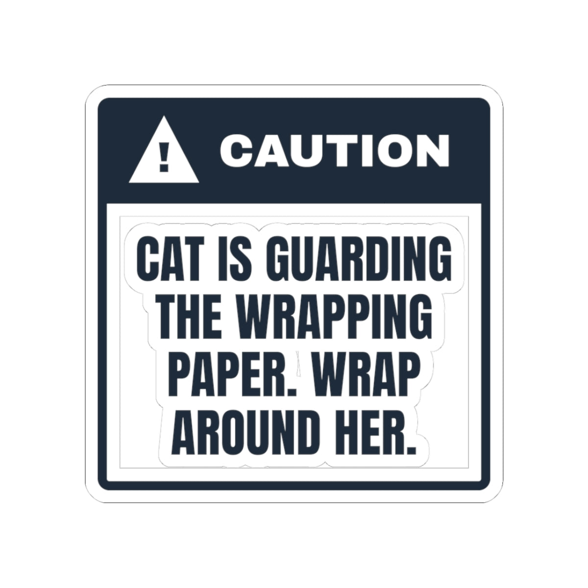 Funny Christmas Cat Sticker Wrap Around The Cat For Cat Lovers