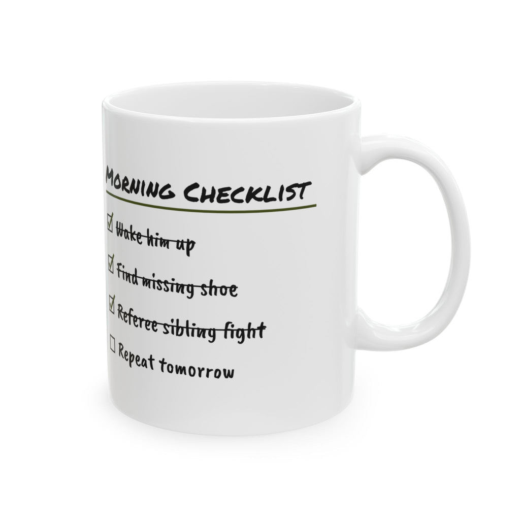 Boy Mom Coffee Mug Morning Checklist Repeat Tomorrow