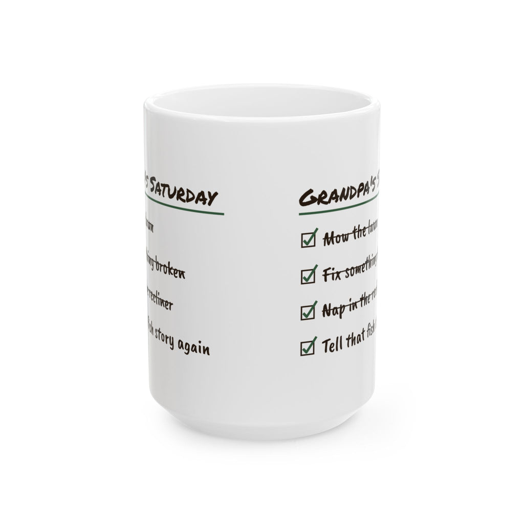 Funny Grandpa Checklist Coffee Mug Saturday Routine For Grandpa