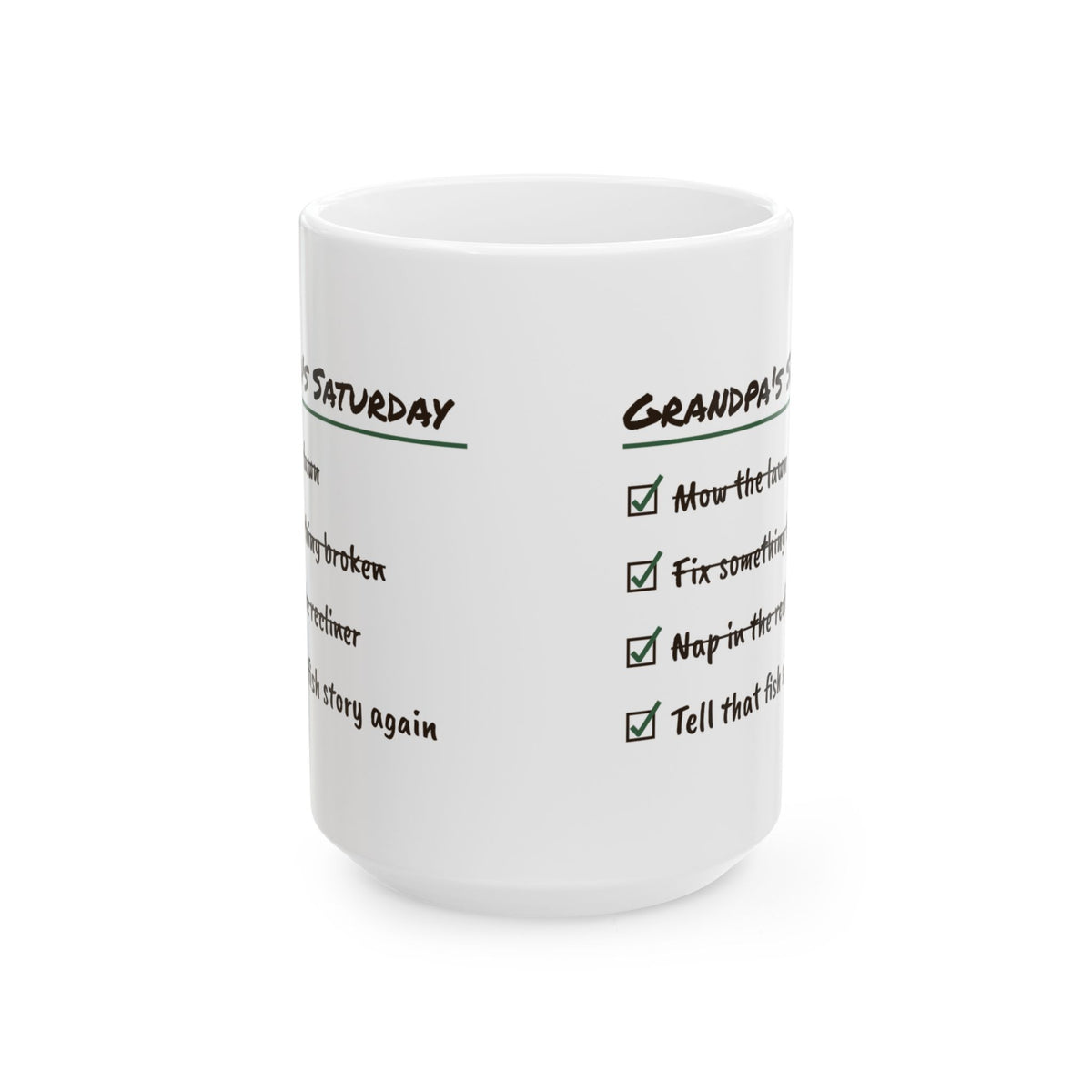 Funny Grandpa Checklist Coffee Mug Saturday Routine For Grandpa