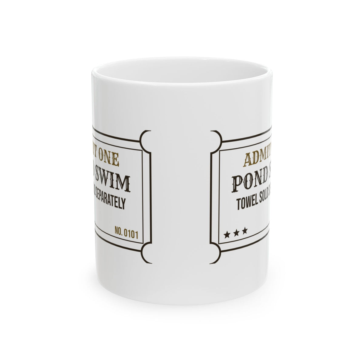Funny Labrador Coffee Mug Admit One Pond Swim Towel Sold Separately