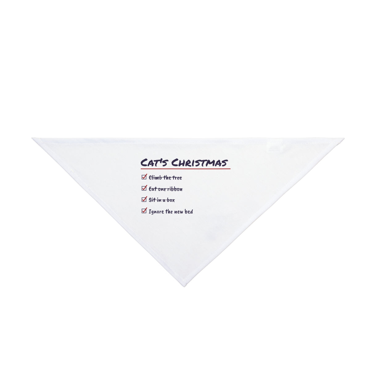 Funny Christmas Cat Dog Bandana Cat's Christmas Checklist