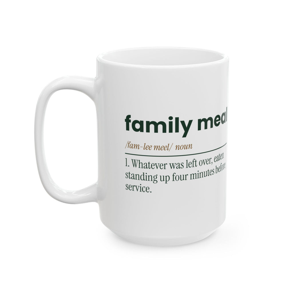 Funny Chef Coffee Mug Family Meal Dictionary Definition For Cooks