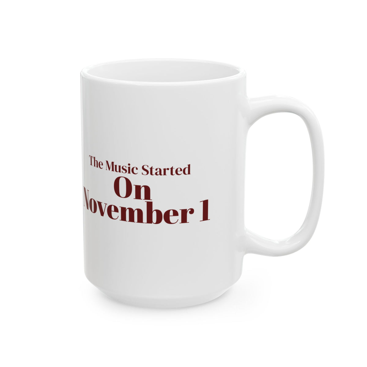 Funny Christmas Retail Coffee Mug The Music Started On November 1