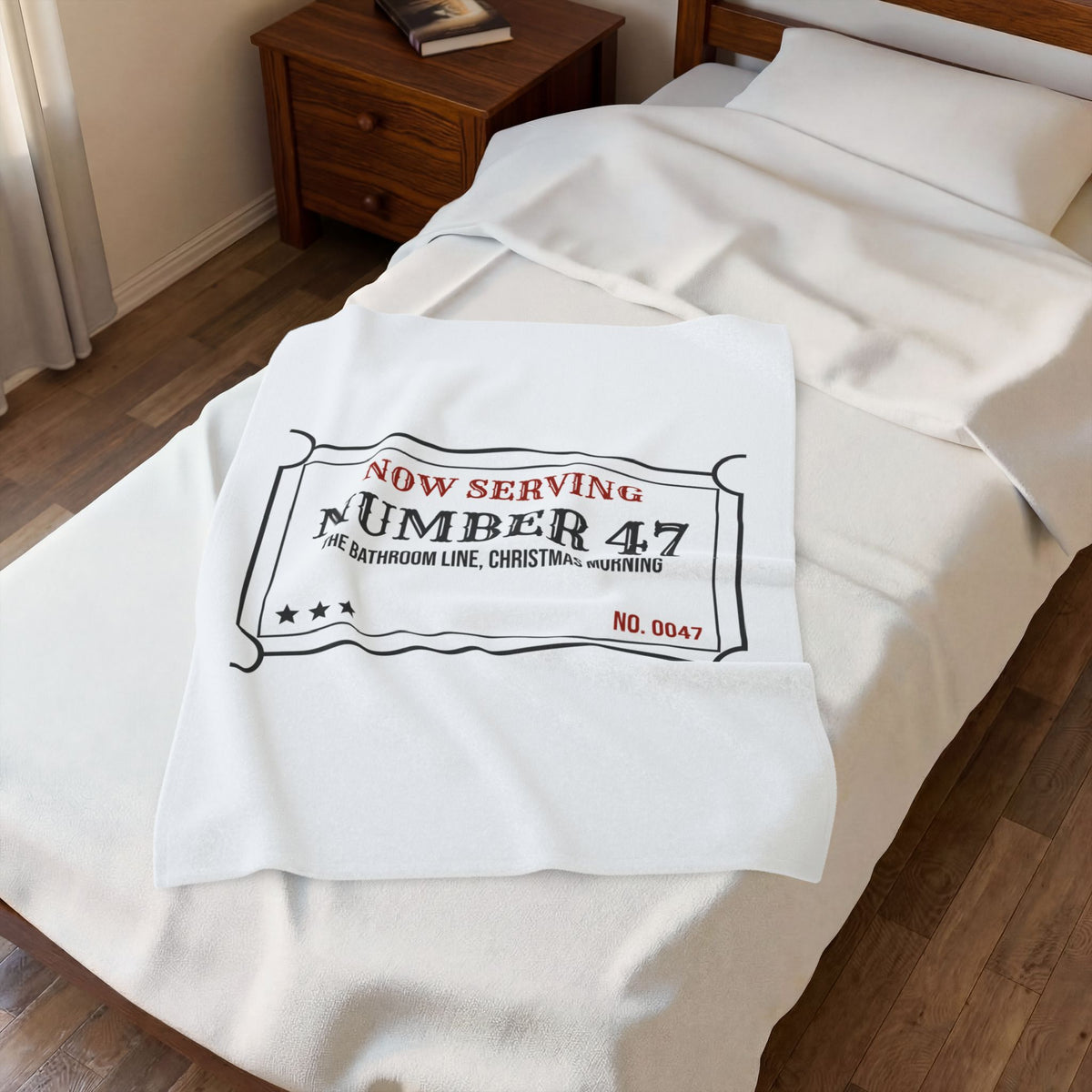 Funny Christmas Throw Blanket Now Serving 47 Bathroom Line For Big Families