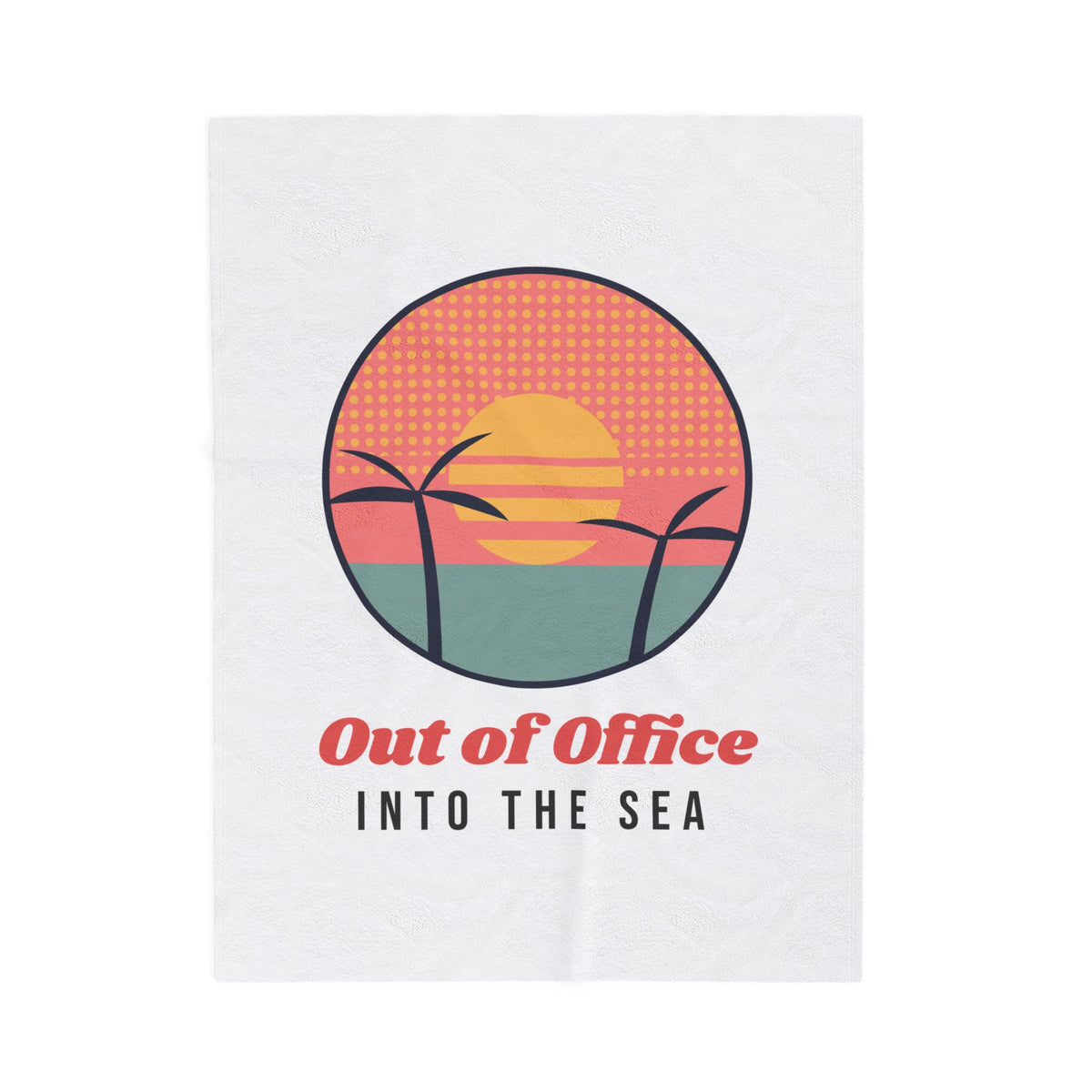 Retro Beach Throw Blanket Out Of Office Into The Sea