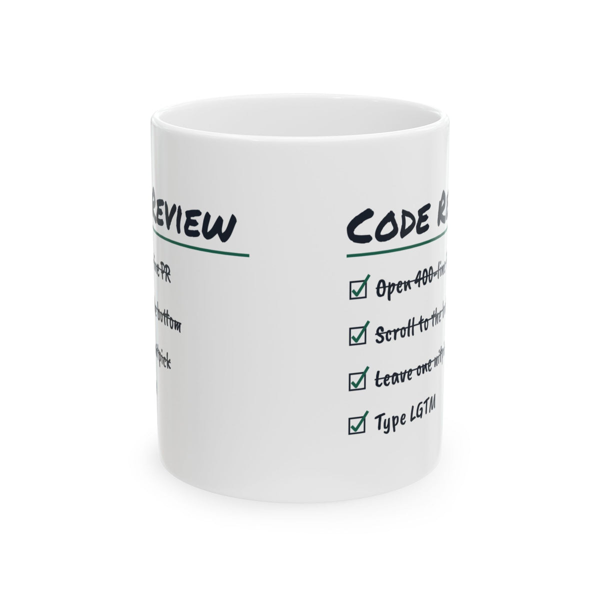 Funny Software Developer Coffee Mug Code Review Checklist
