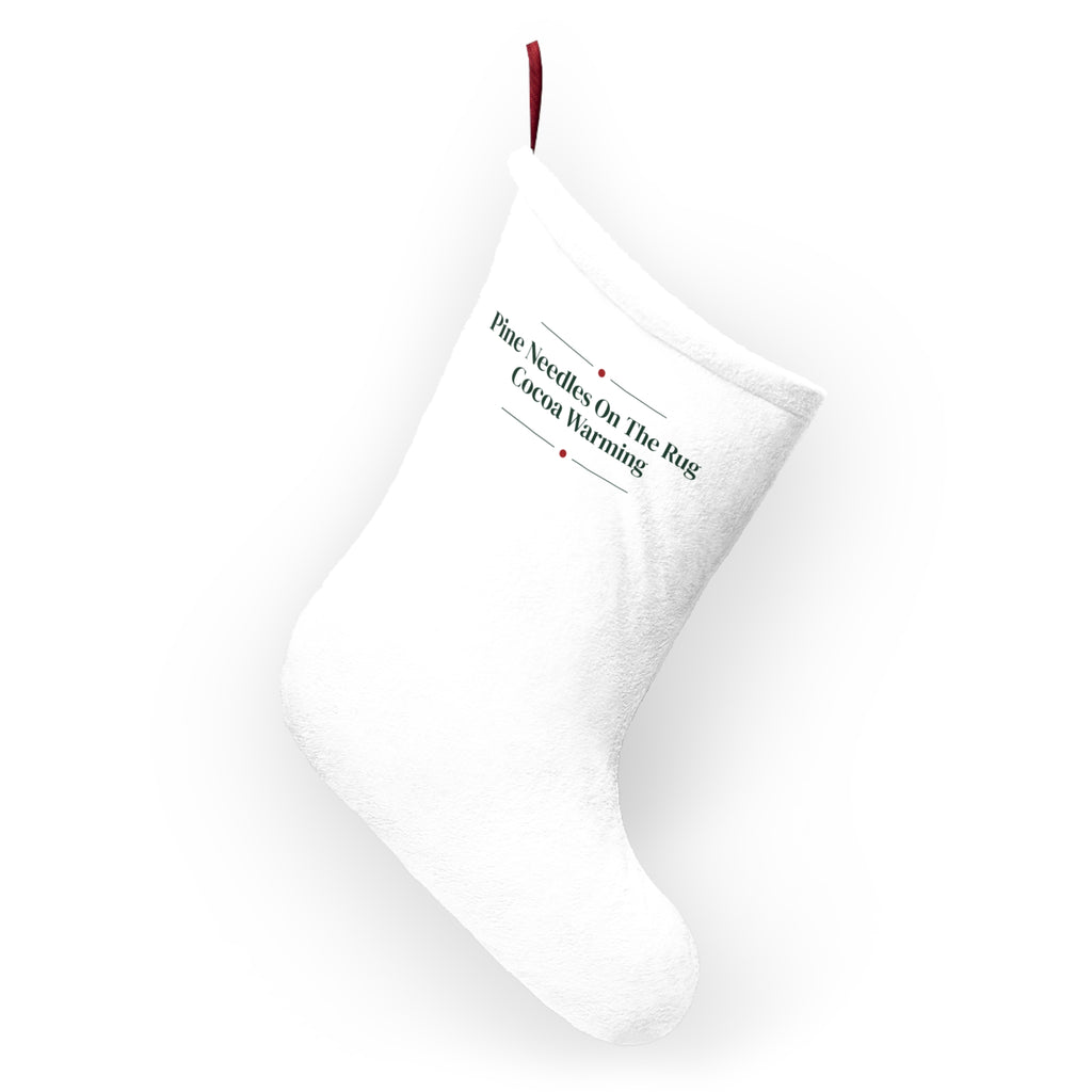 Cozy Christmas Stocking Pine Needles On The Rug Cocoa Warming