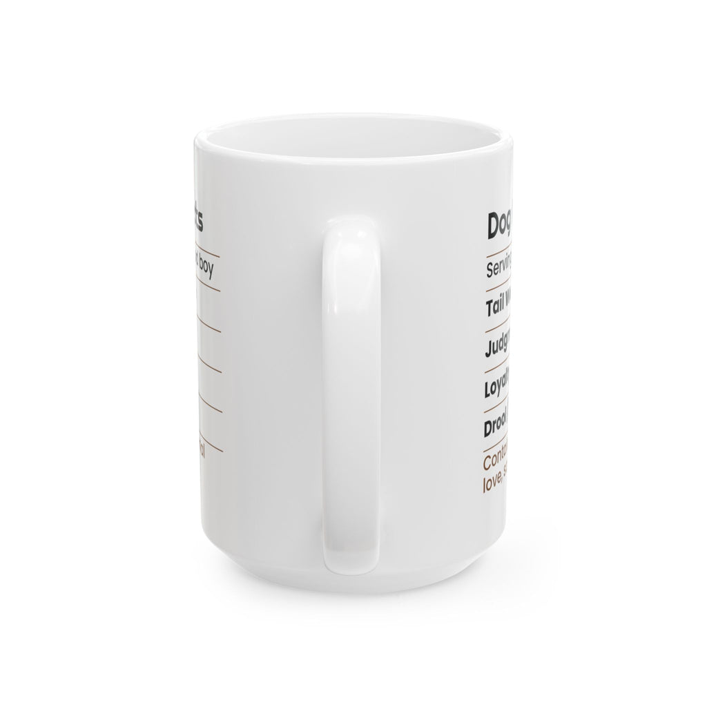 Funny Dog Valentine Coffee Mug Nutrition Facts Label For Dog Lovers