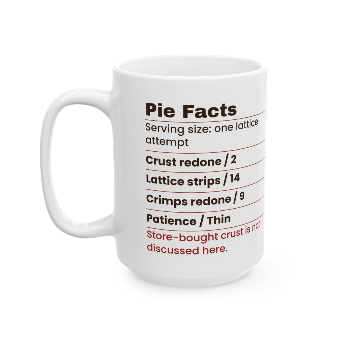 Funny Baking Coffee Mug Pie Facts Crimps Redone For Pie Bakers