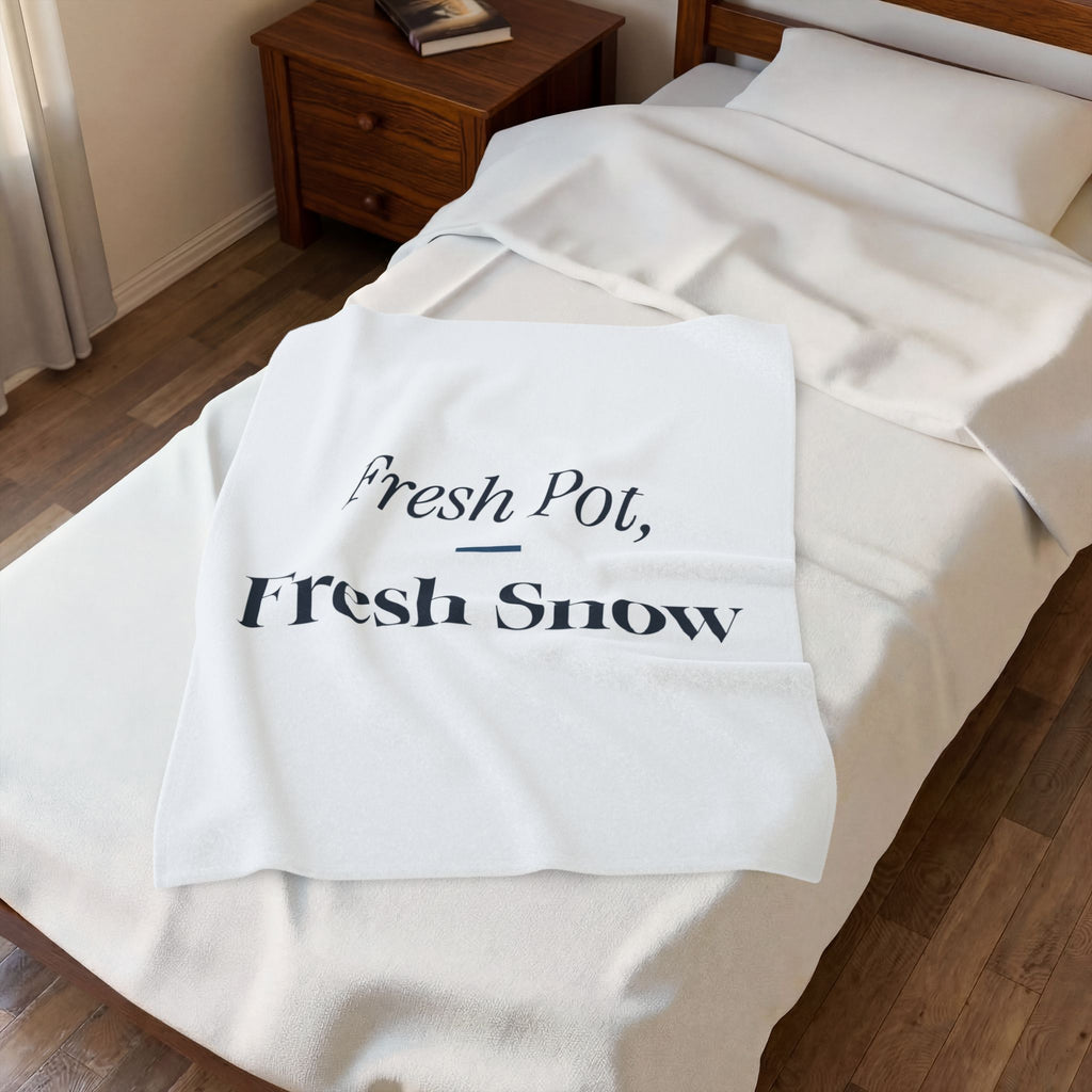 Christmas Throw Blanket Fresh Pot Fresh Snow Winter Morning