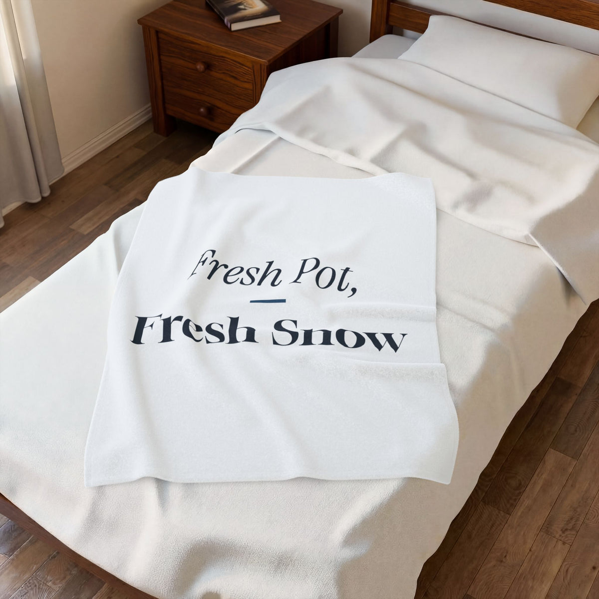 Christmas Throw Blanket Fresh Pot Fresh Snow Winter Morning