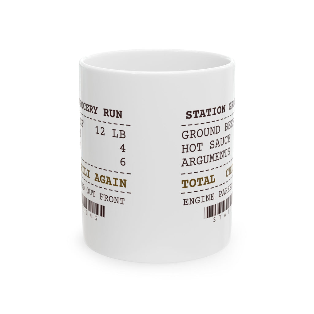 Funny Firefighter Coffee Mug Twelve Pounds Of Beef Chili Again Receipt