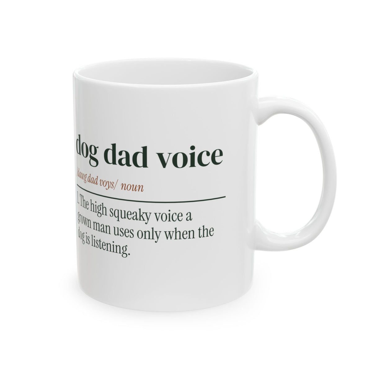 Funny Dog Dad Father's Day Coffee Mug Dog Dad Voice Dictionary