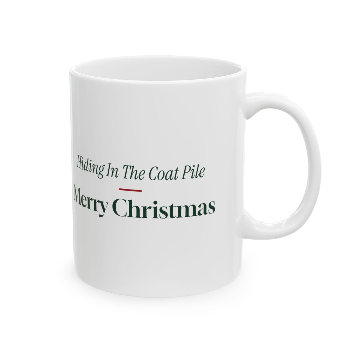 Funny Introvert Christmas Coffee Mug Hiding In The Coat Pile