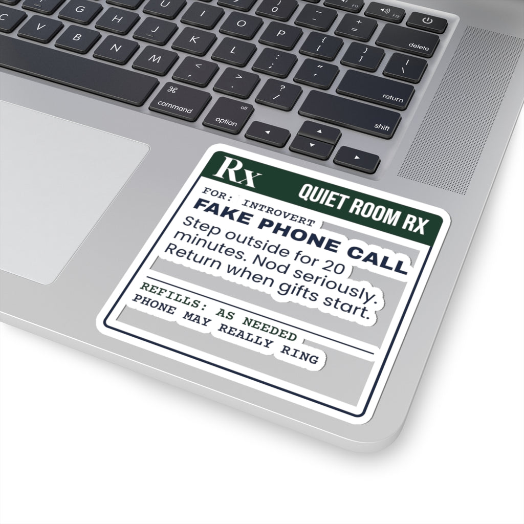 Funny Christmas Sticker Fake Phone Call Prescription For Introverts