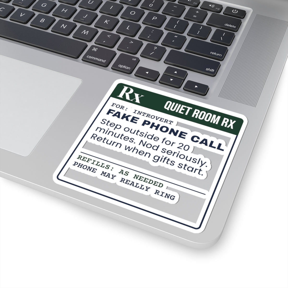 Funny Christmas Sticker Fake Phone Call Prescription For Introverts