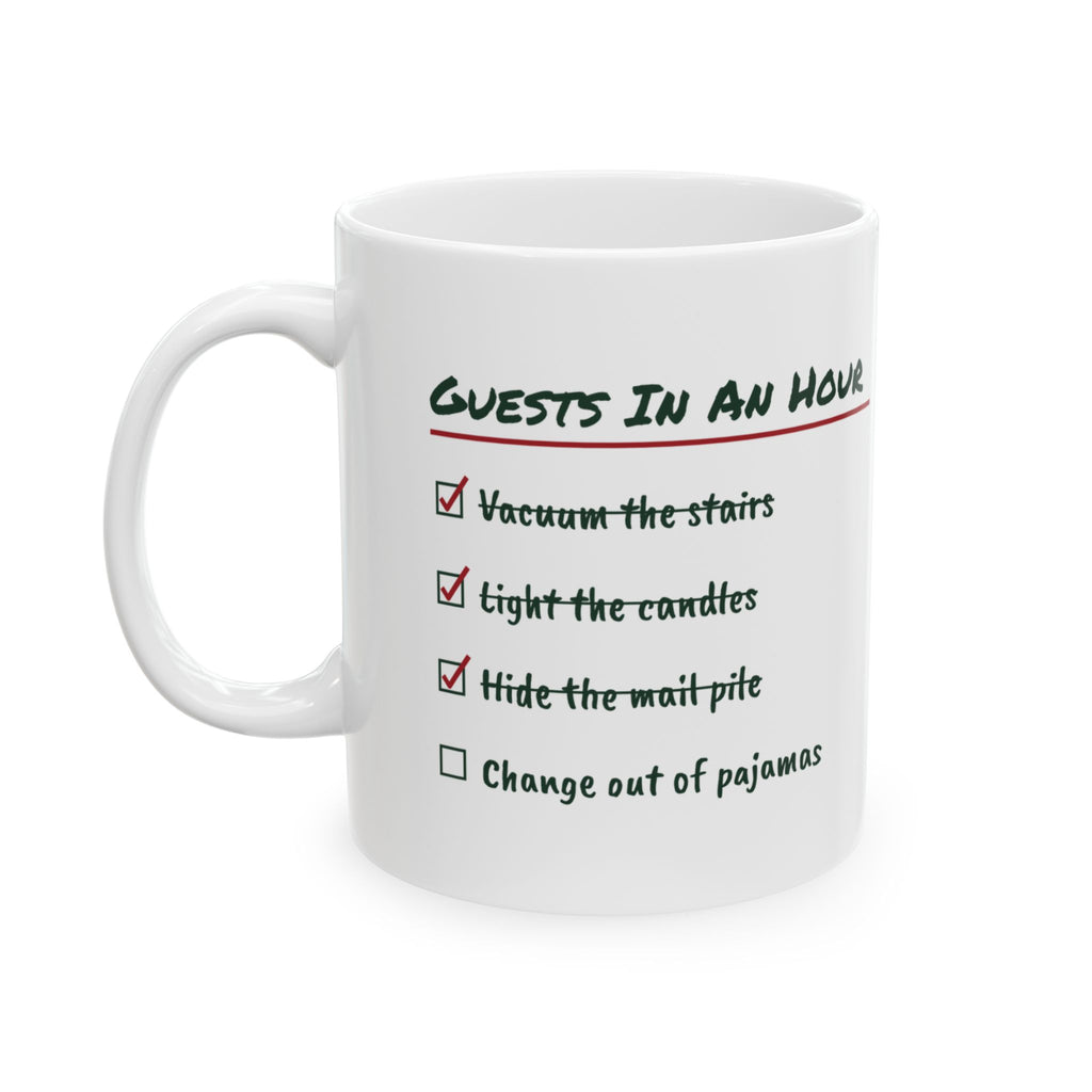 Funny Christmas Host Coffee Mug Guests In An Hour Checklist