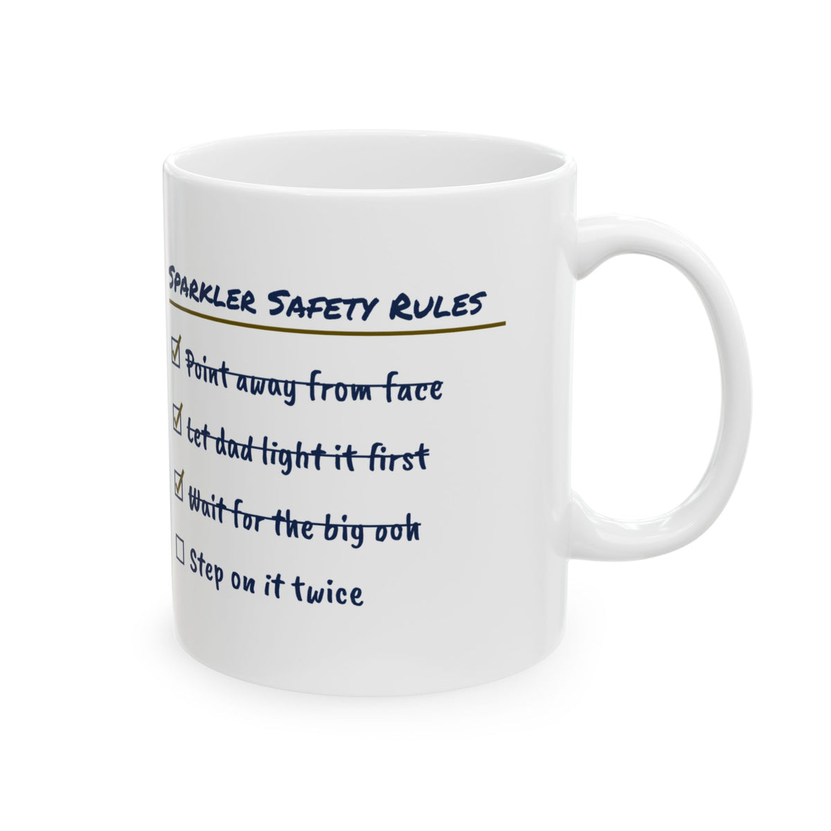 Funny Fourth Of July Checklist Coffee Mug Sparkler Safety For Dad