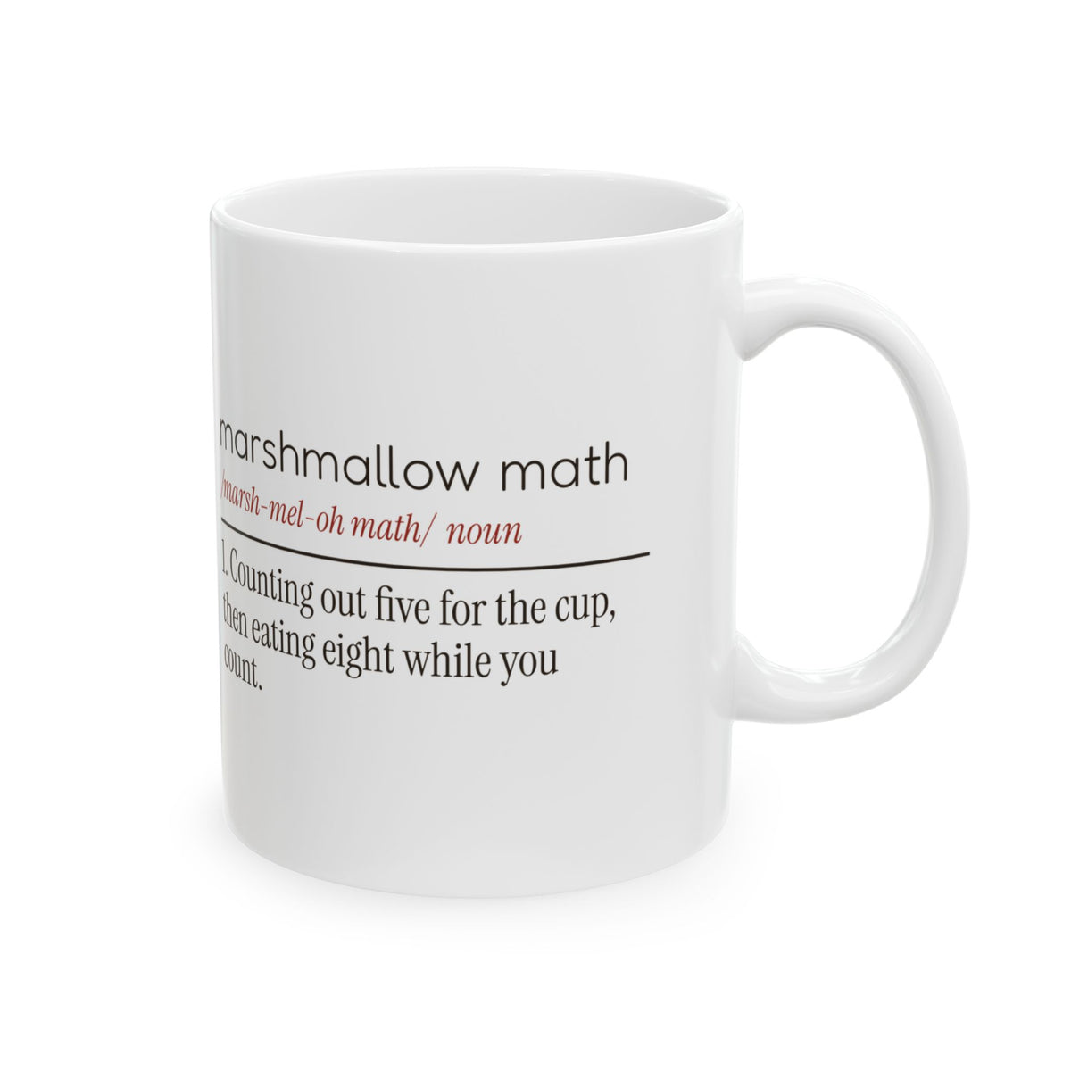 Funny Hot Cocoa Coffee Mug Marshmallow Math Dictionary Definition