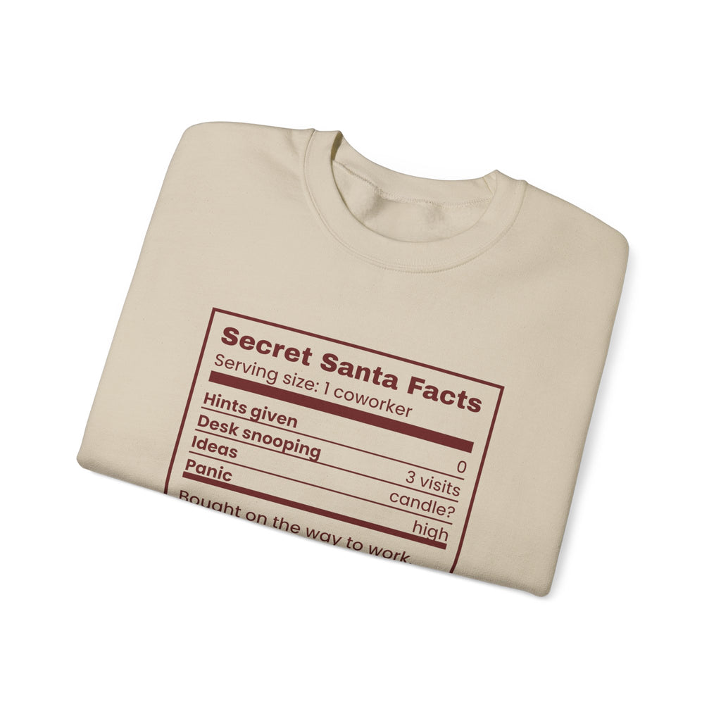 Funny Christmas Coworker Sweatshirt Secret Santa Facts Label