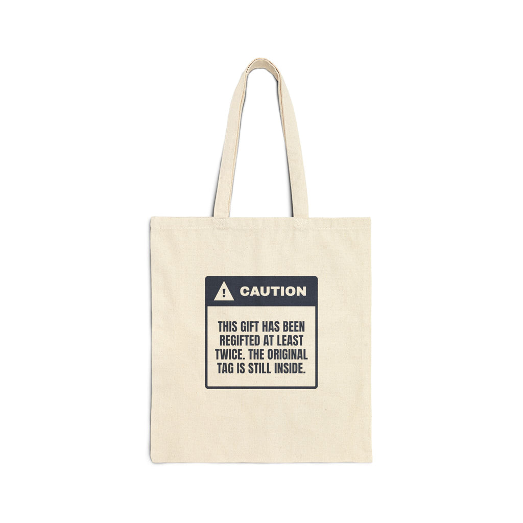 Funny White Elephant Tote Bag Regifted Twice Original Tag Inside