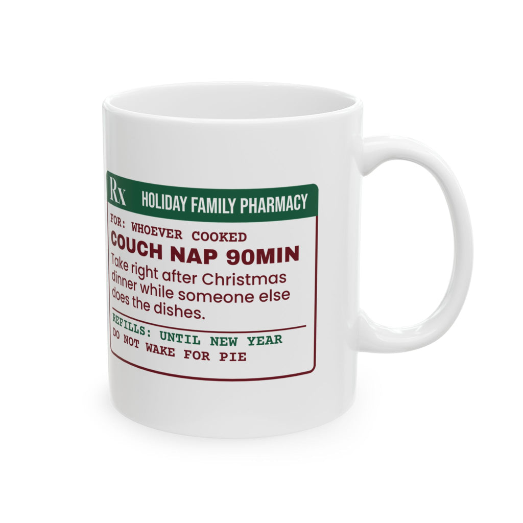 Funny Christmas Family Coffee Mug Couch Nap Prescription For The Cook