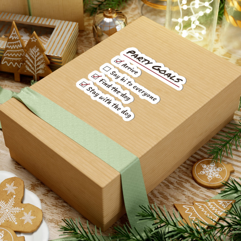Funny Christmas Introvert Sticker Find The Dog Party Checklist